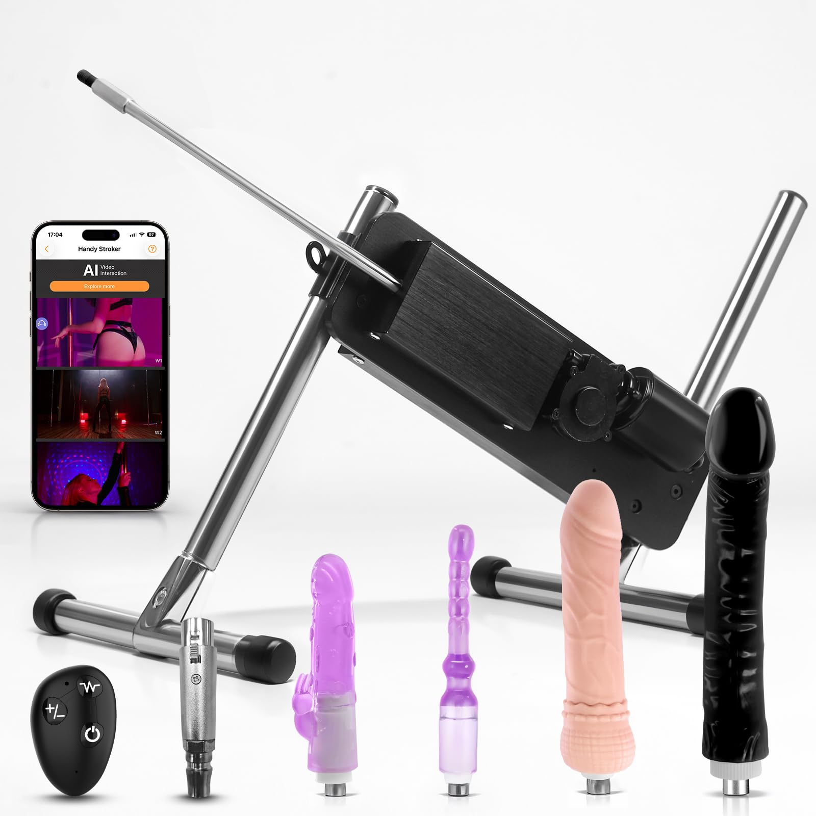 Sex Machine Automatic Thrusting Dildo Machine with 3XLR Connector & Remote Control