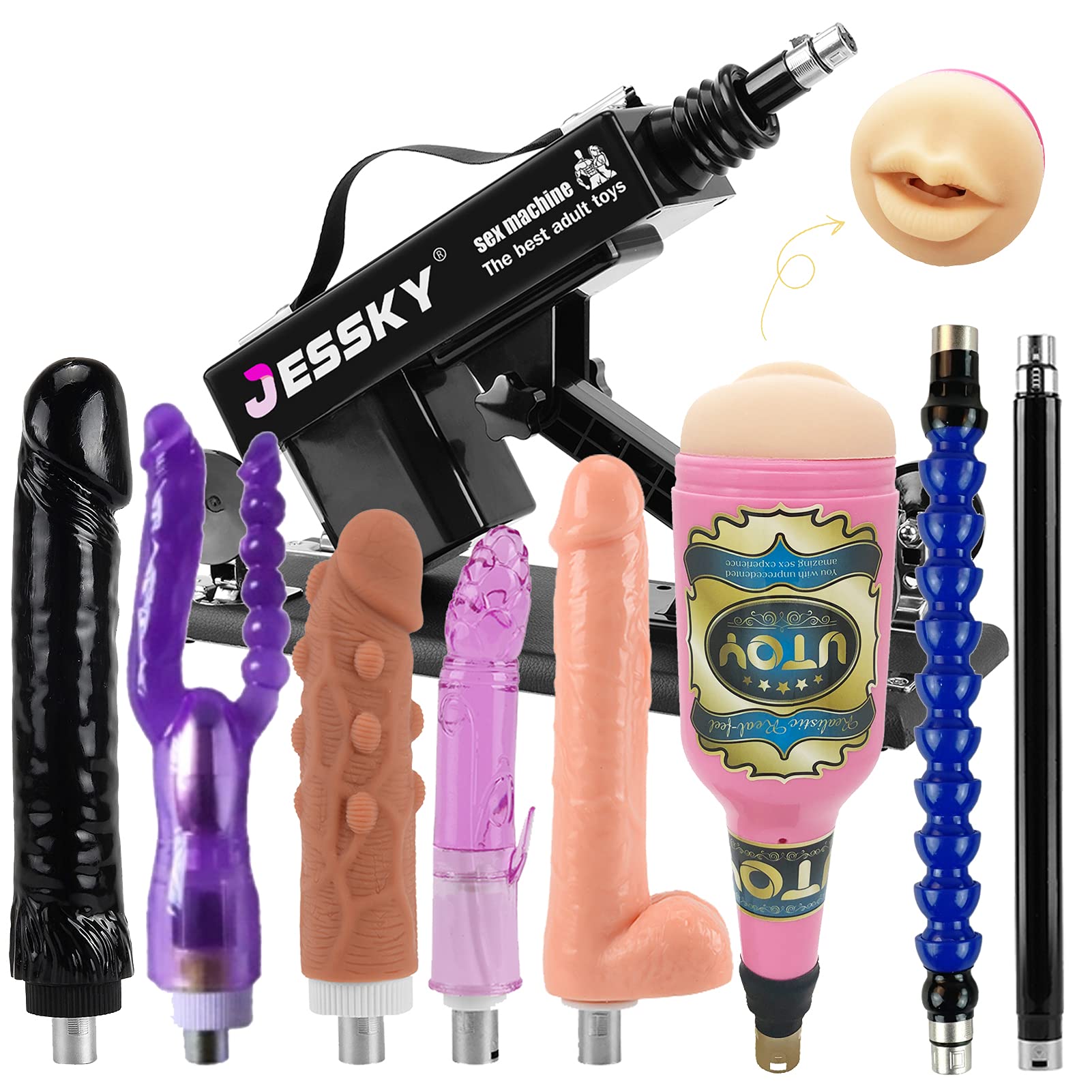 JESSKY Sex Machine with 3XLR Connector Adjustable Adult Sex Toys Love Machine