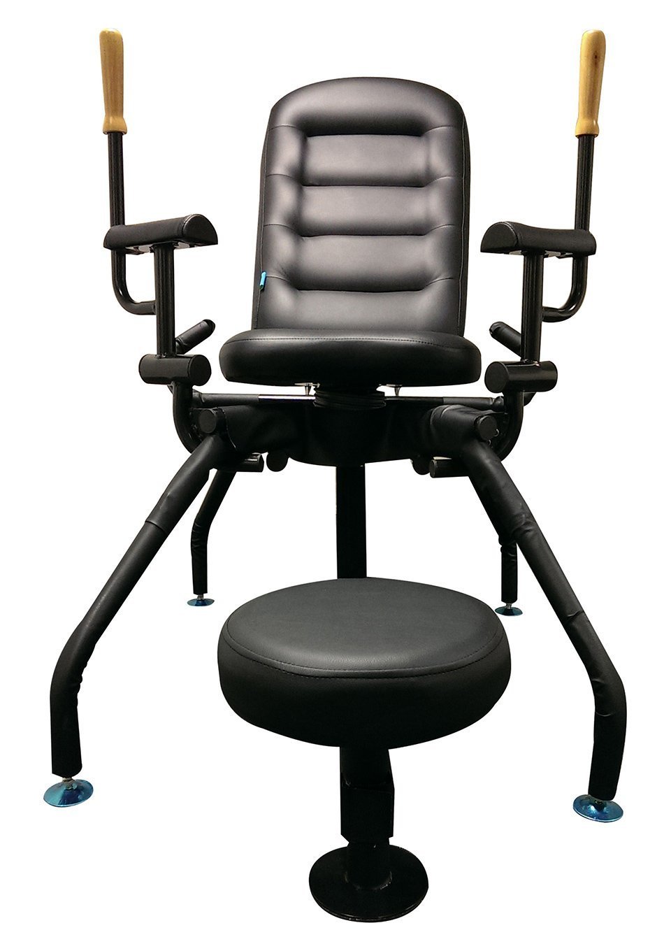 Black Leather Octopussy Sex Chair Gynecologist Style BDSM Chair