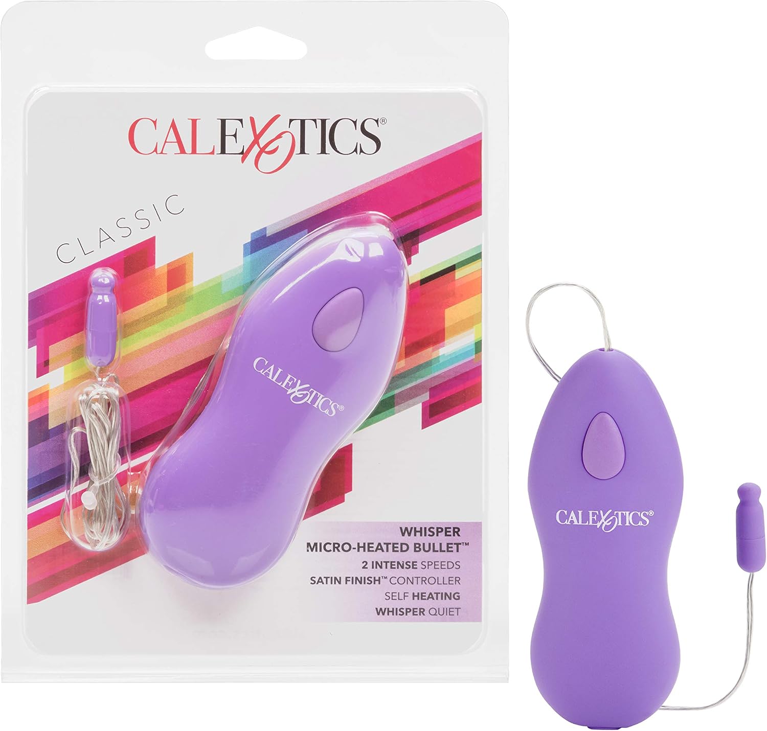 Whisper Micro-Heated Bullet Vibrator with 2-Speeds Powerful Vibration and Warms as It Vibrates - Purple