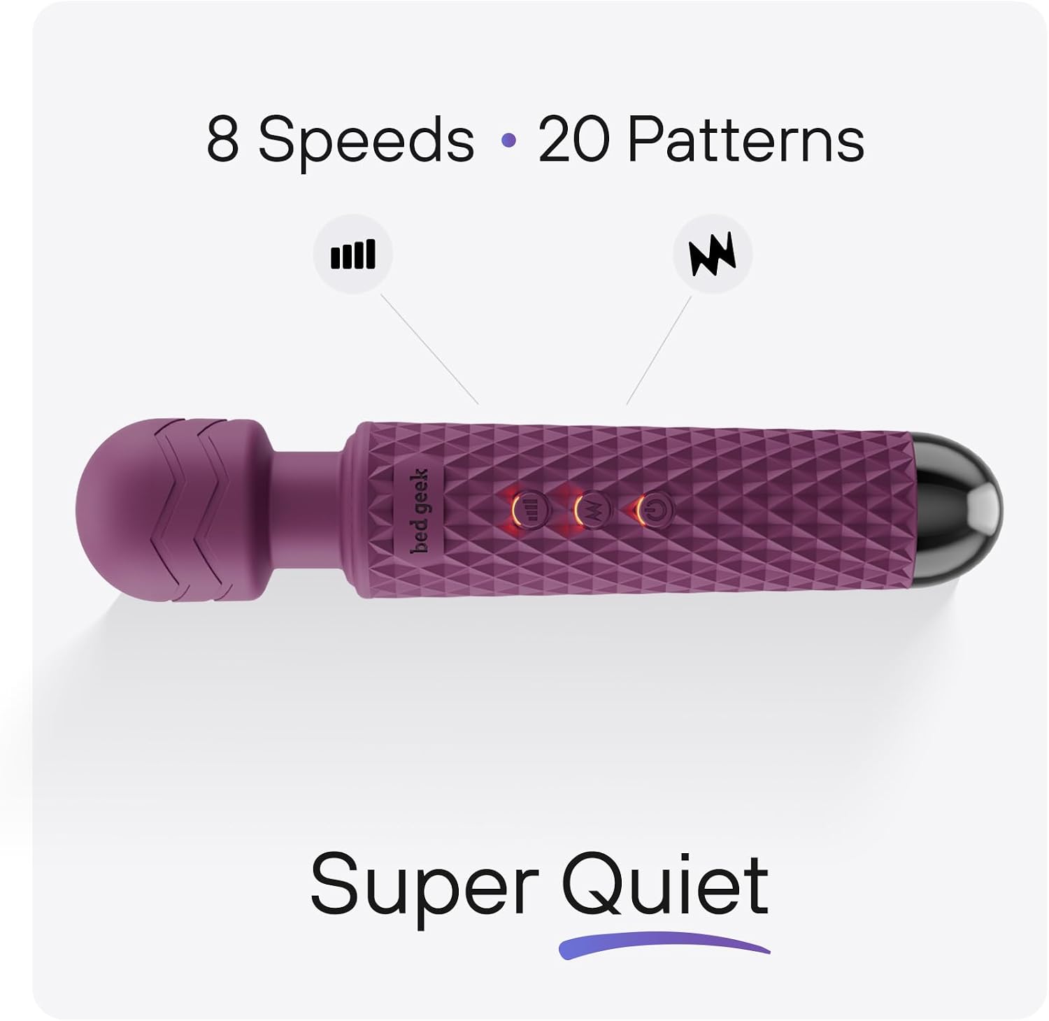 Charming 10 Speeds Wired Powerful Handheld Back Massager with Strong Vibration, Personal Therapy Massager for Sports Rec alternate view