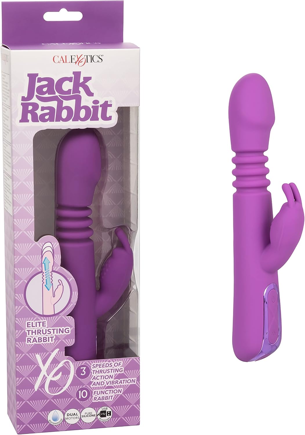 9 Frisky Rabbit Vibrator for Women Pleasure, Bunny Clit Stimulator - 48 Function Gyrating Shaft, 3 Vibration Points, Rev