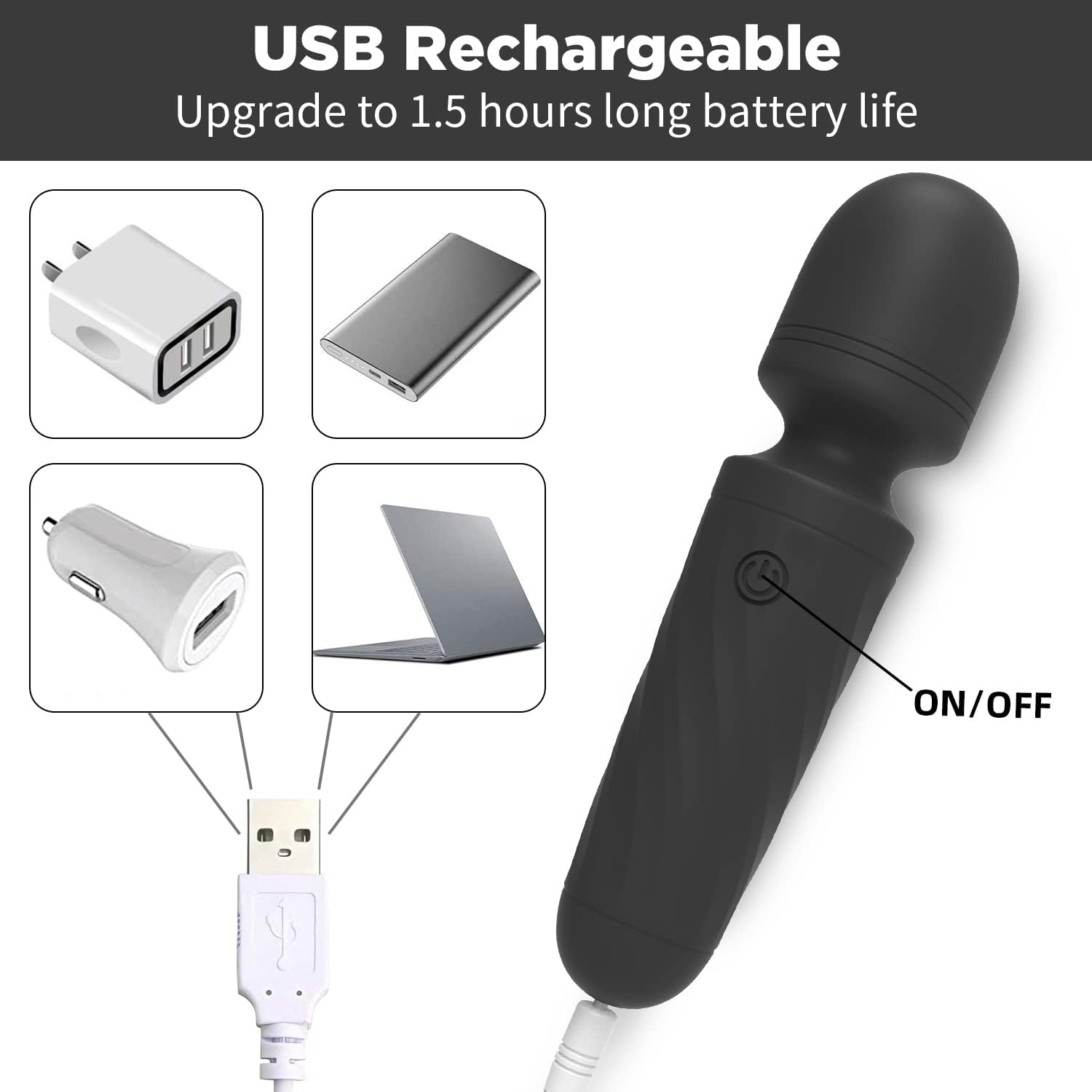 Mini Massager Tools,Small Waterproof Cordless Handheld Massager with 10 Vibration Modes, Personal Handheld Massager for alternate view