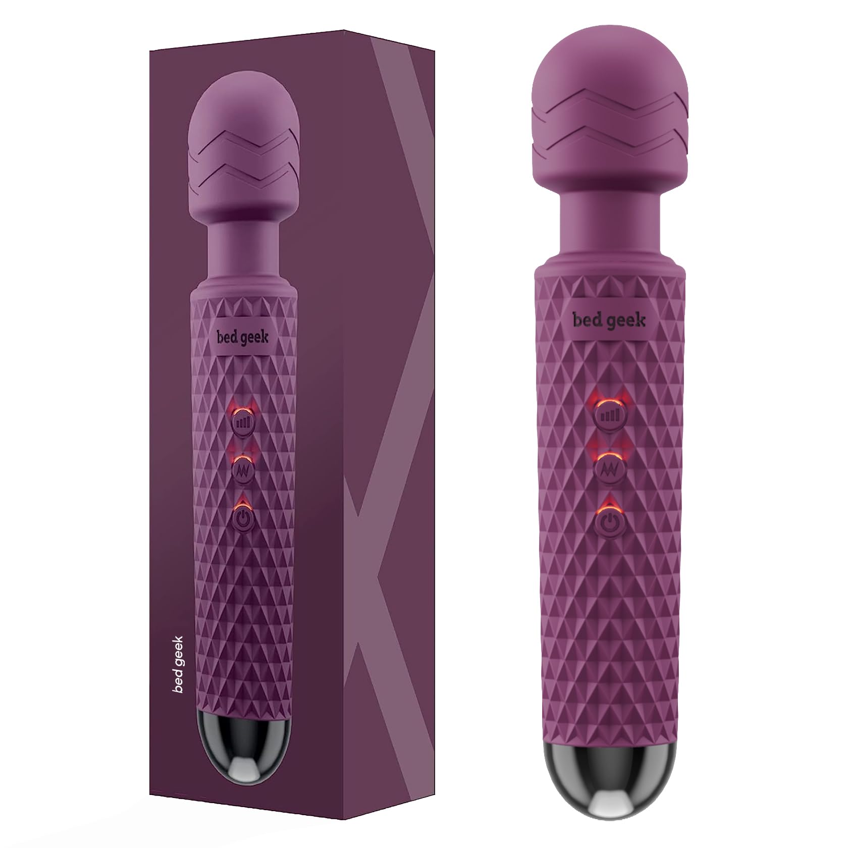 bed geek Handheld Personal Wand Massager – Cordless Waterproof Rechargeable