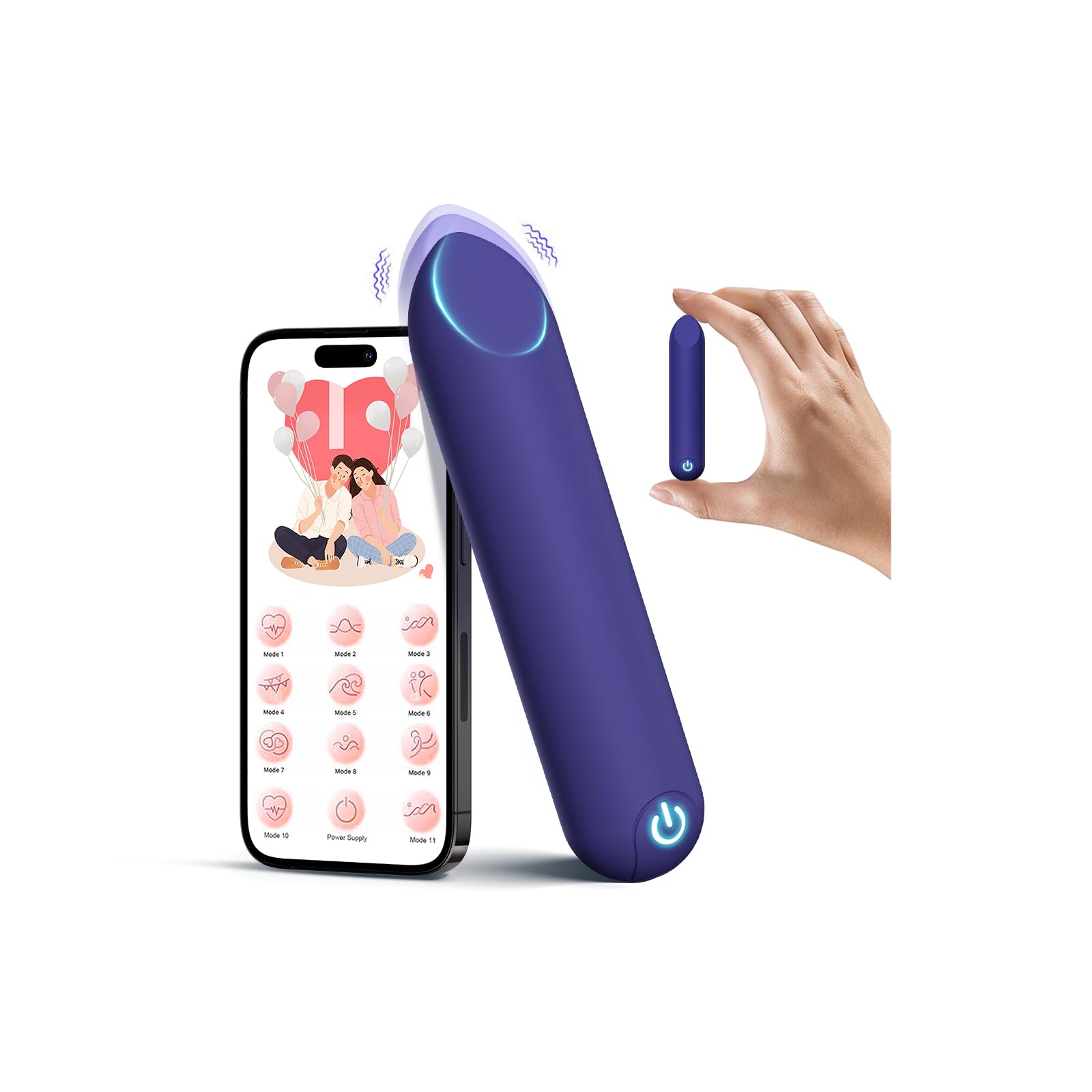 Mini Bullet Vibrator for Women 10 Modes Waterproof Rechargeable Massager