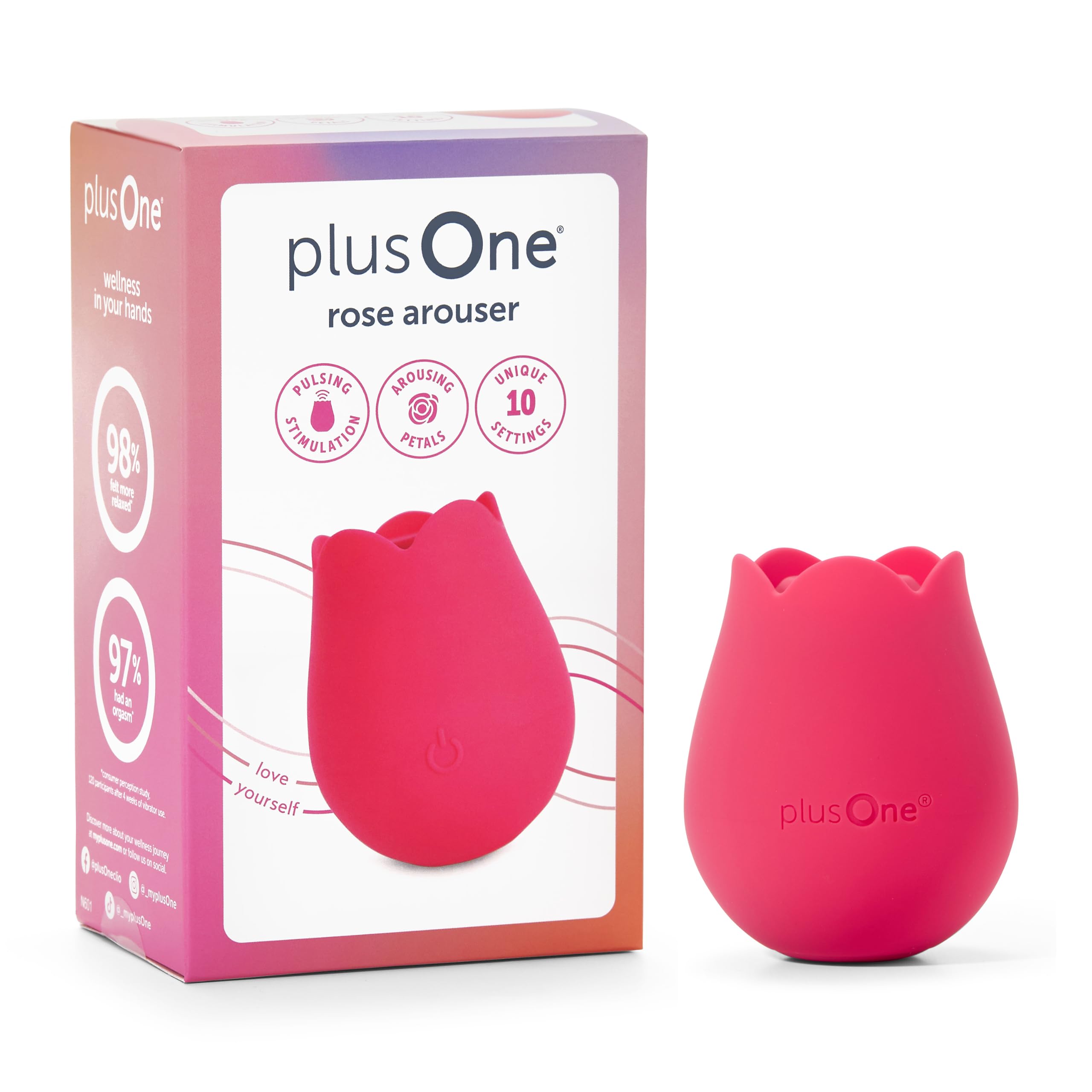 Rose Toy Vibrator for Women 10 Pulsing Settings Silicone Red