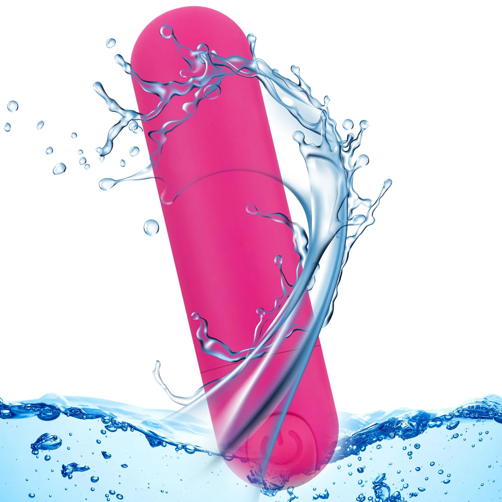 Mini Massager Waterproof Rechargeable 10 Vibration Rose Red