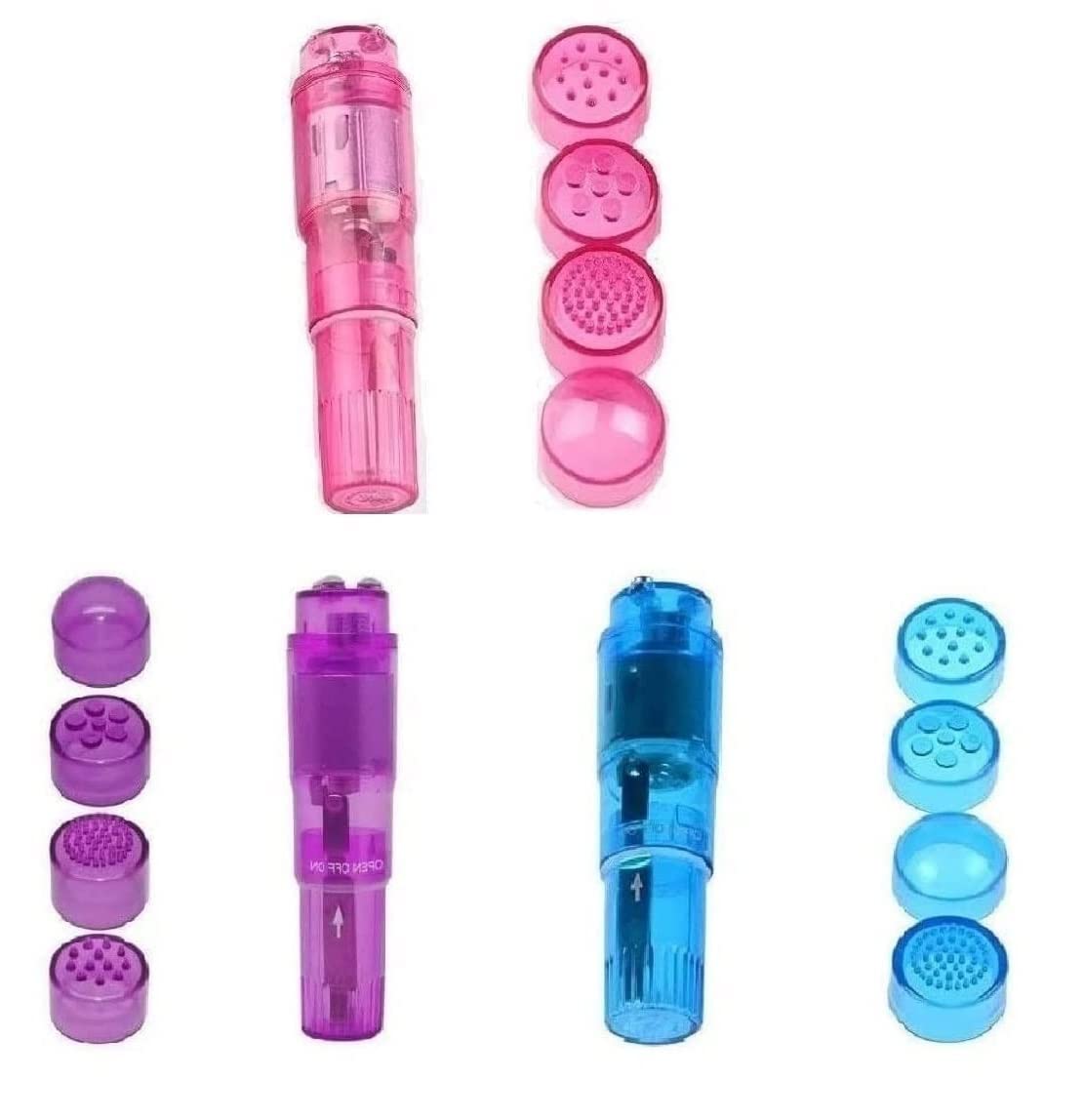 Small Mini Vibrating Massager Handheld Portable Tool for Women with 4 Heads