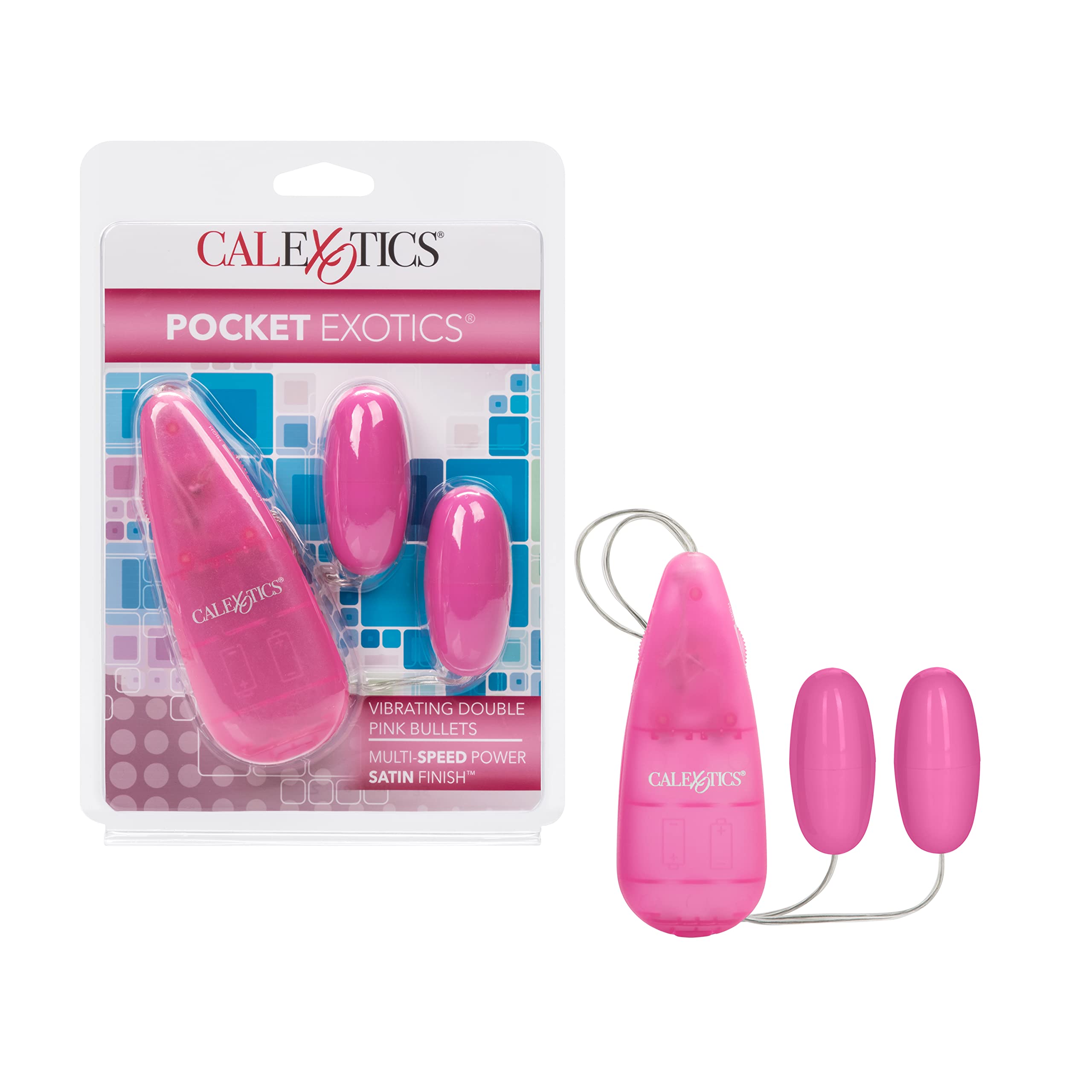 Pocket Exotics Vibrating Double Bullet Vibrator Powerful Multiple Speed and Easy Controller