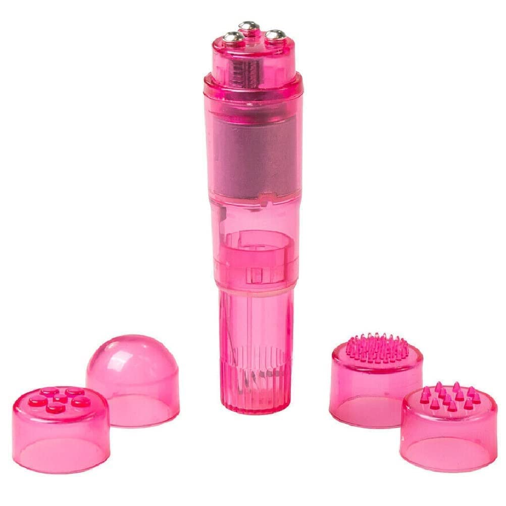 Mini Portable Small Vibrating Massage Tool 4 Heads Massager Pocket Toy for