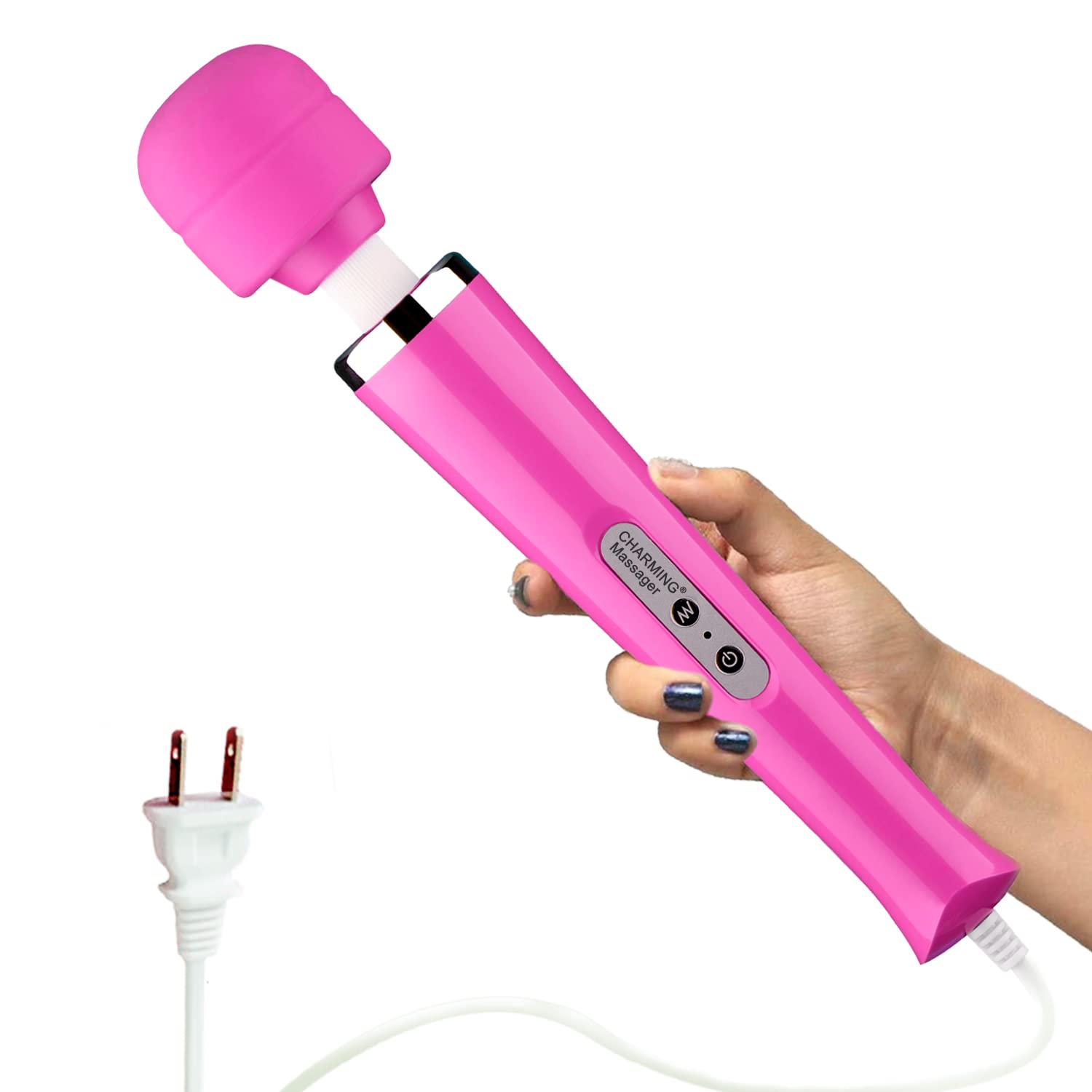 CHARMING 10 Speeds Wired Powerful Handheld Back Massager with Strong Vibration Wand