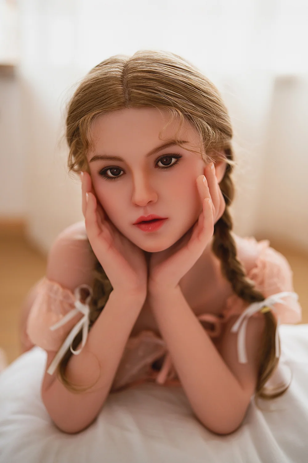 Sabriel 150cm M46 Small Boobs ROS Silicone Head Sex Doll TPE Body Adult Oral Sex Love Doll with Movable Jaw
