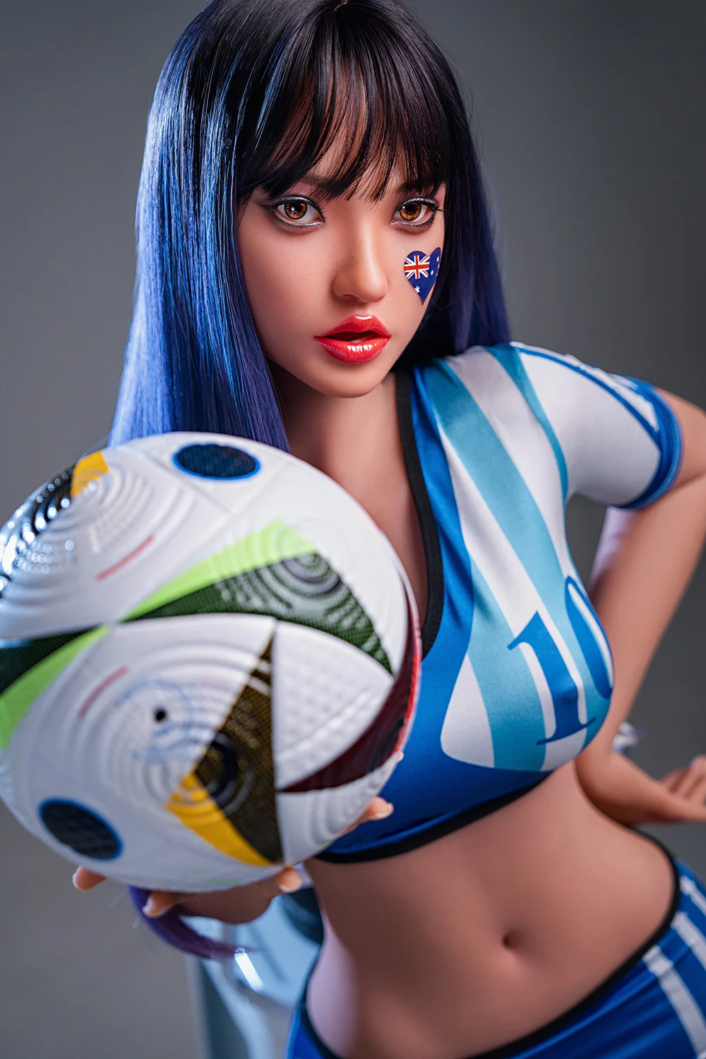 Finley 152cm M29 Silicone ROS Head Love Doll C Cup Football Style TPE Body Movable Jaw Adult Oral Sex Doll (Free 2ND Head)