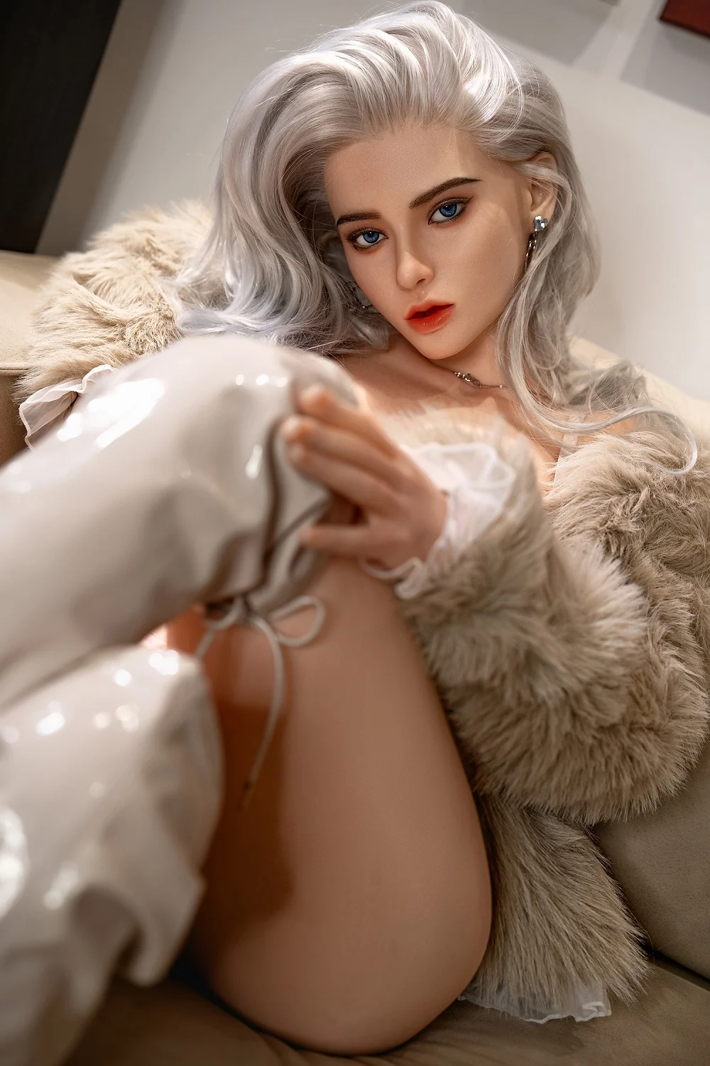 Saner 164cm M12 Silicone ROS Head Sex Doll TPE Body Realistic Movable Jaw Oral Sex Love Doll