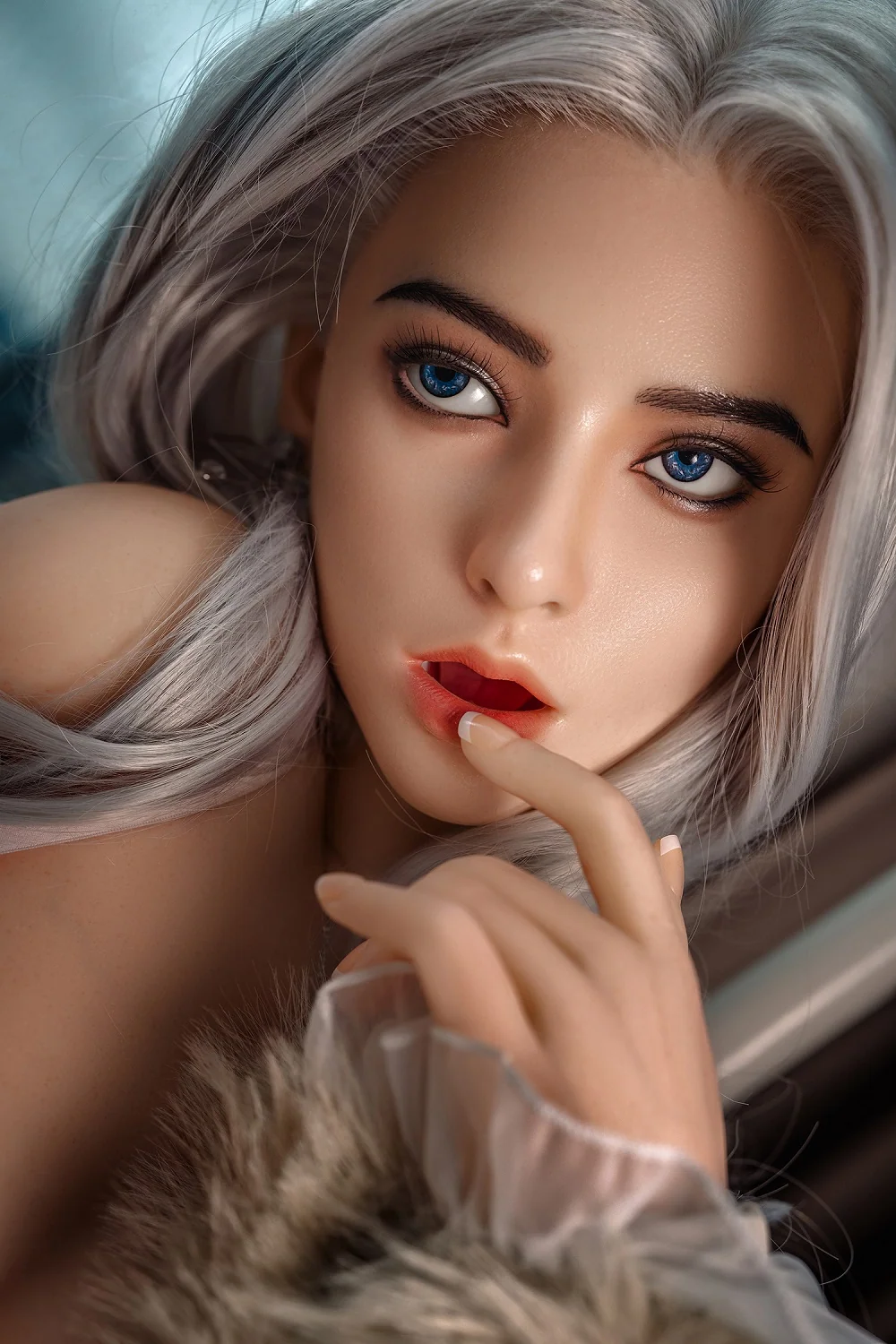 Saner 164cm M12 Silicone ROS Head Sex Doll TPE Body Realistic Movable Jaw Oral Sex Love Doll (Free 2ND Head) alternate view