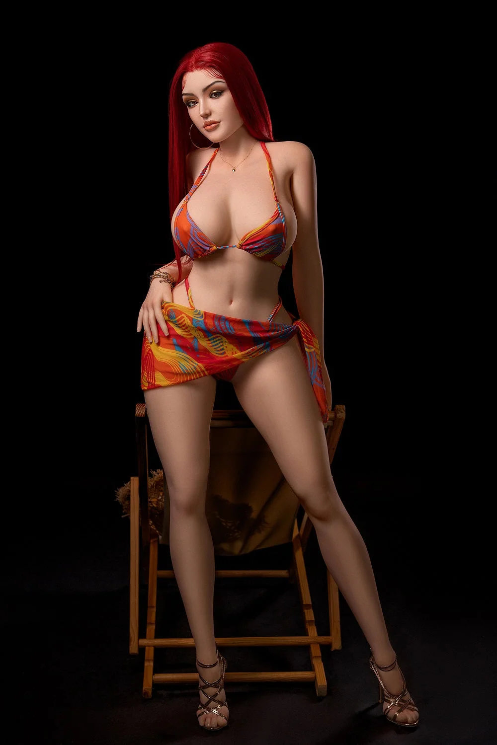 Camila Silicone Head Sex Doll TPE Body Adult Love Doll Red Hair BBW Love Doll