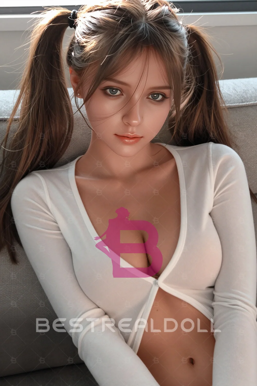 Kaia Plus 160cm S22 Hard Silicone Head Sex Doll Tanned Skin Big Breasts TPE Body Adult Love Doll alternate view