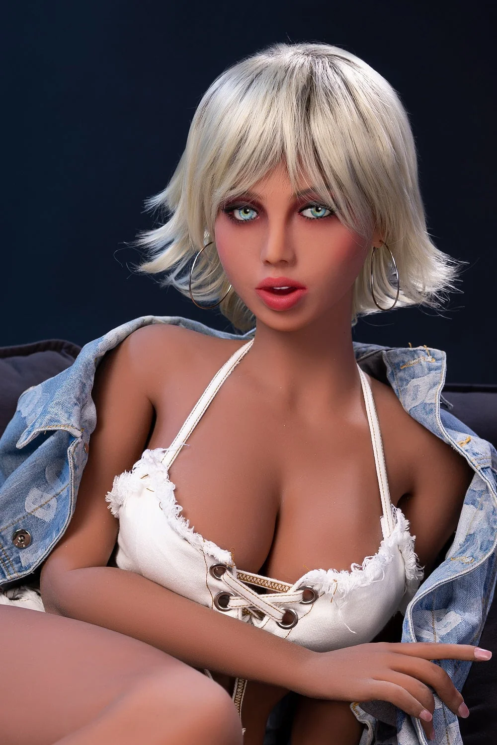 Britney 163cm TPE Sex Doll Sexy Short Hair Tan Skin Realistic Adult Love Doll alternate view